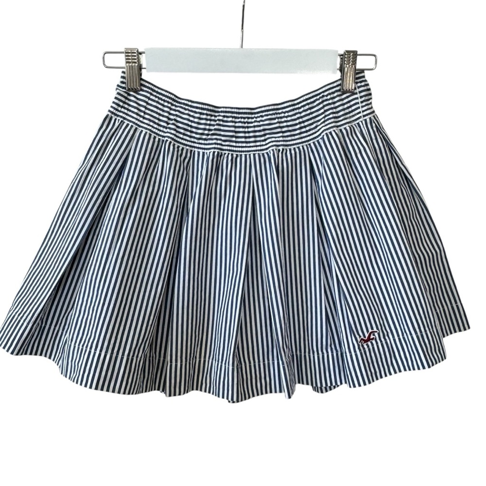 Vtg Hollister Y2K Striped Micro Mini Skirt with Seagull Logo Size Small
